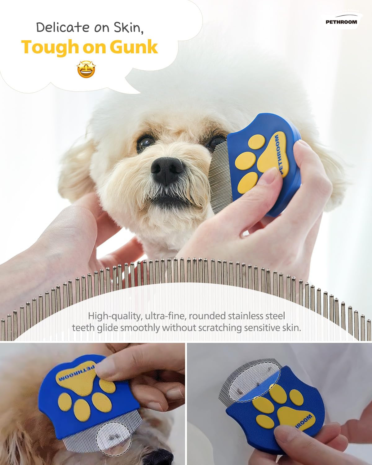 pethroom-professional-eye-comb-for-pets-stainless-steel-tear-stain-remover-gentle-round-head-grooming-tool-for-cats-dogs-compact-portable-for-eye-gunk-removal