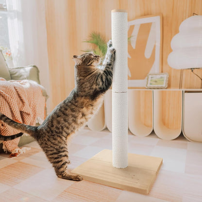 Necoichi 23.6” Tall Cat Scratching Post Kitten Scratcher Paper Rope Scratch Posts Trees with Hanging for Indoor Cats (23.6 Inches for Kitty, Regular, Oak)7