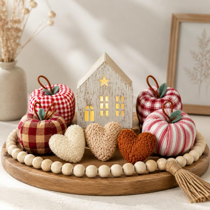 Cozy Decor Set for Home, Fall Decor with LED House & Woven Basket | Ready-To-Style Decor Set Cozy & Warm2