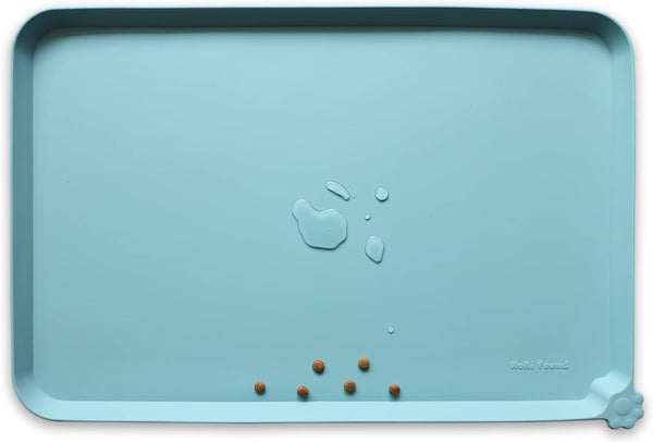 Hoki Found -Waterproof Pet Feeding Mats with High Lips - Multiple Size and Colors for Dogs, Cats & Others-G31