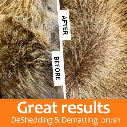 Undercoat Rake for Dogs, 2 in 1 Dematting Comb & Deshedding Tool for Long Hair Pets, Pet Hair Grooming Brush, Clear Mats and Tangles, Reduces Shedding by 95%2