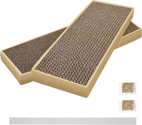 Happyfreesx Splicing Cat Scratch Pad: Cat Scratchers for Indoor Cats and Kitten, 2 Pack Cat Scratching Pad, Cat Scratcher Cardboard, Scratching Pad, Premium Scratch from Cats, Double-Sided Design1