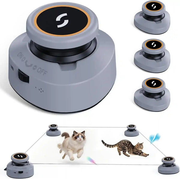 Jripae Interactive Cat Toys for Indoor Cats Automatic Smart DIY Multi-Track Cat Feather Toy, Electric Moving Treadmill Cat Toy for Bored Kittens & Adult Cats Play Chase Run Hunt Instinct Exercise1