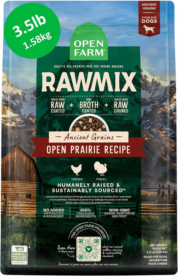 Open Farm Rawmix Ancient Grains Dry Dog Food, Wild Ocean Kibble, 20Lb Bag | Wild-Caught Whitefish, Salmon and Rockfish, Freeze Dried Raw Chunks, 100% Traceable Ingredients, Non-Gmo Fruits & Veggies.18