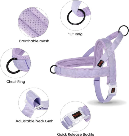 Didog No Pull Dog Harness with Breathable Mesh Padded, Quick Fit & Easy on Dog Vest Harness for Small Medium Large Dogs Training Walking(Purple,Xs)5