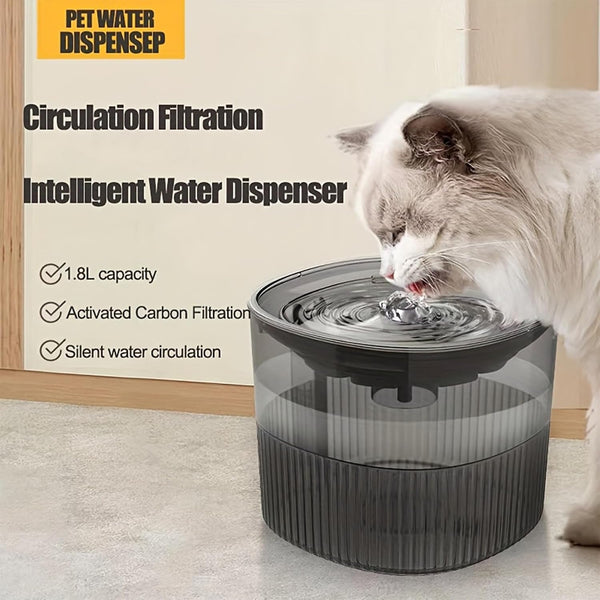 Cat Water Fountain Dog Water Dispenser Automatic Pet Fountain, Dogs Drinking Waterer Bowls Indoor Auto Watering Dish Animal Feeding & Drinking Quiet Waterfall with 1 Replacement Filter(61 Oz/1.8 L)2
