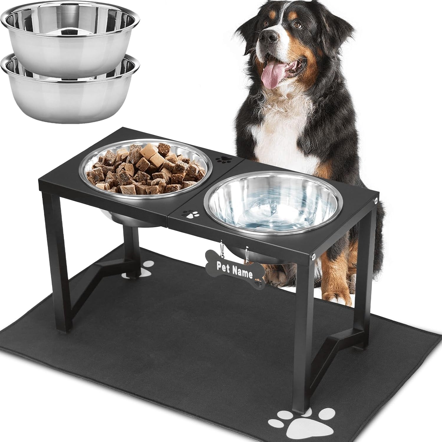 elevated-dog-bowls-metal-raised-dog-bowl-stand-with-2-thick-58oz-stainless-steel-food-bowls-non-slip-mat-11-8-tall-for-medium-large-breeds