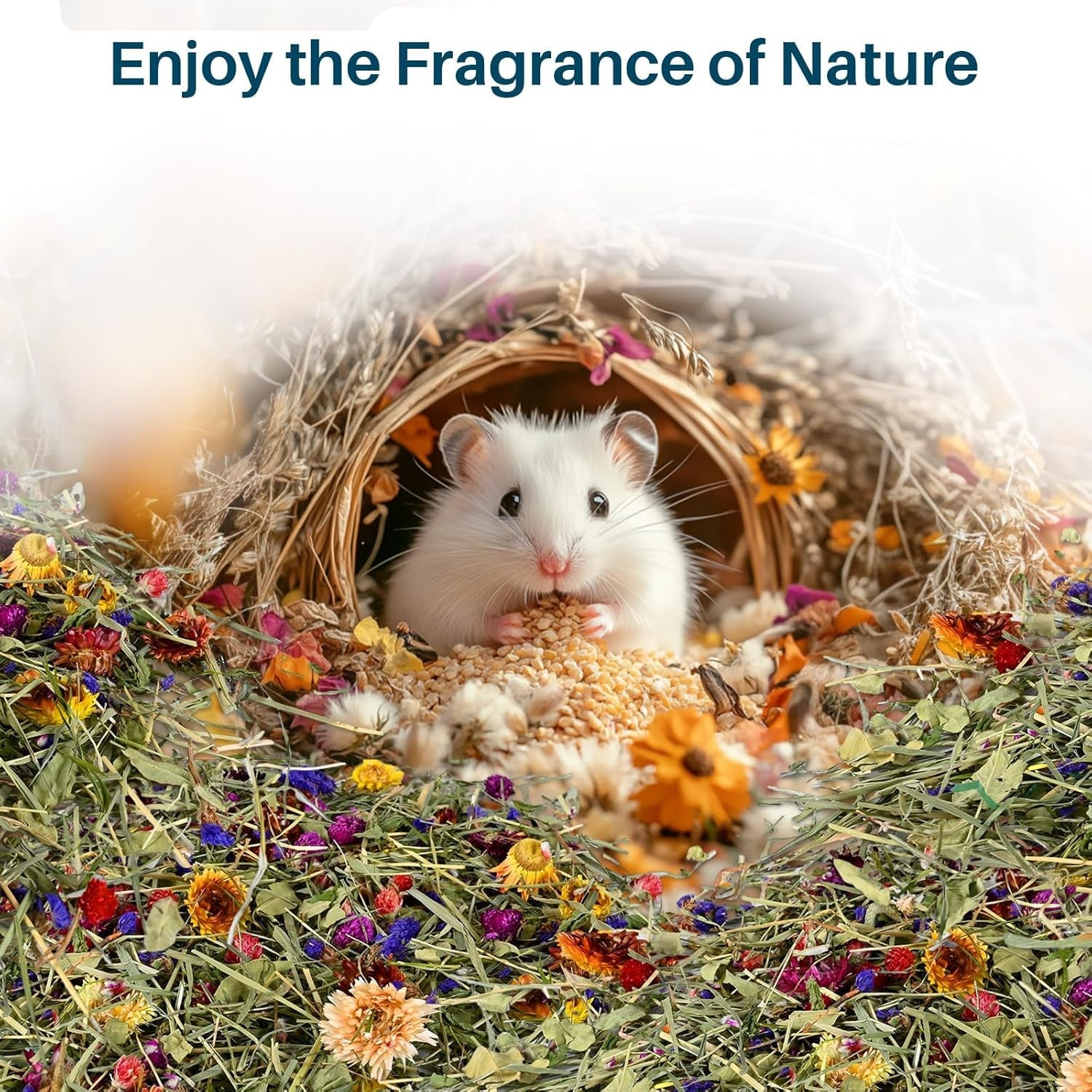 sukh-hamster-bedding-odor-control-150g-flowers-herbs-for-small-animals-natural-habitat-decor-and-forage-material-for-dwarf-hamster-chinchilla-guinea-pig-rabiit-gerbil-mice-lemming