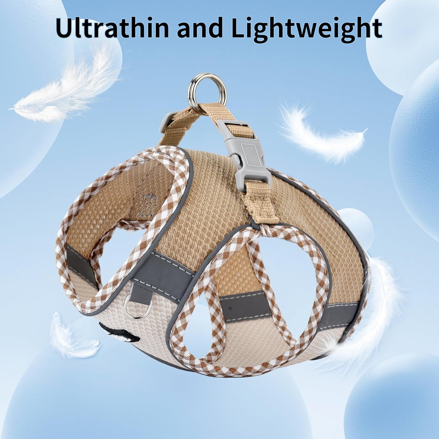 aiitle-tiny-dog-harness-lightweight-mesh-step-in-vest-for-puppy-reflective-escape-proof-design-with-high-stick-magic-tape-indoor-outdoor-use-for-chihuahua-maltese-shih-tzubrown-beige-xxxs