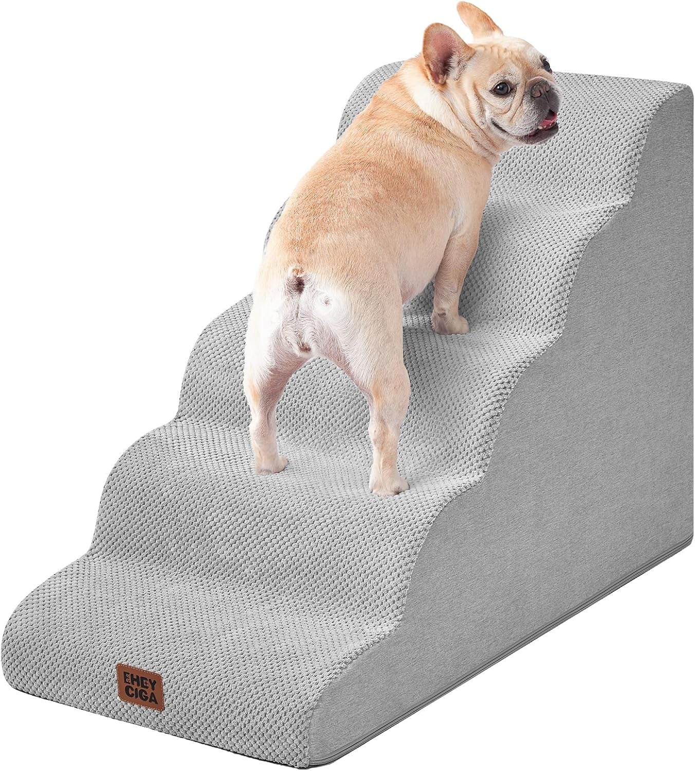 eheyciga-curved-dog-stairs-ramp-for-5-step-high-beds-22-6-h-dog-steps-33d-density-of-pure-foam-for-small-dogs-and-cats-pet-stairs-for-high-bed-climbing-non-slip-balanced-pet-step-indoor-grey