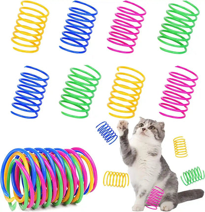 40 Pack Cat Spring Toy, Interactive Cat Toy for Indoor Cats Plastic Coils Colorful Springs Cat Toys Active Healthy Fitness Play Coil Spiral Springs Kitten Toys for Swatting, Biting, Hunting1