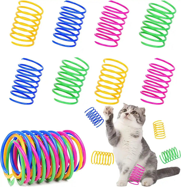 40 Pack Cat Spring Toy, Interactive Cat Toy for Indoor Cats Plastic Coils Colorful Springs Cat Toys Active Healthy Fitness Play Coil Spiral Springs Kitten Toys for Swatting, Biting, Hunting1