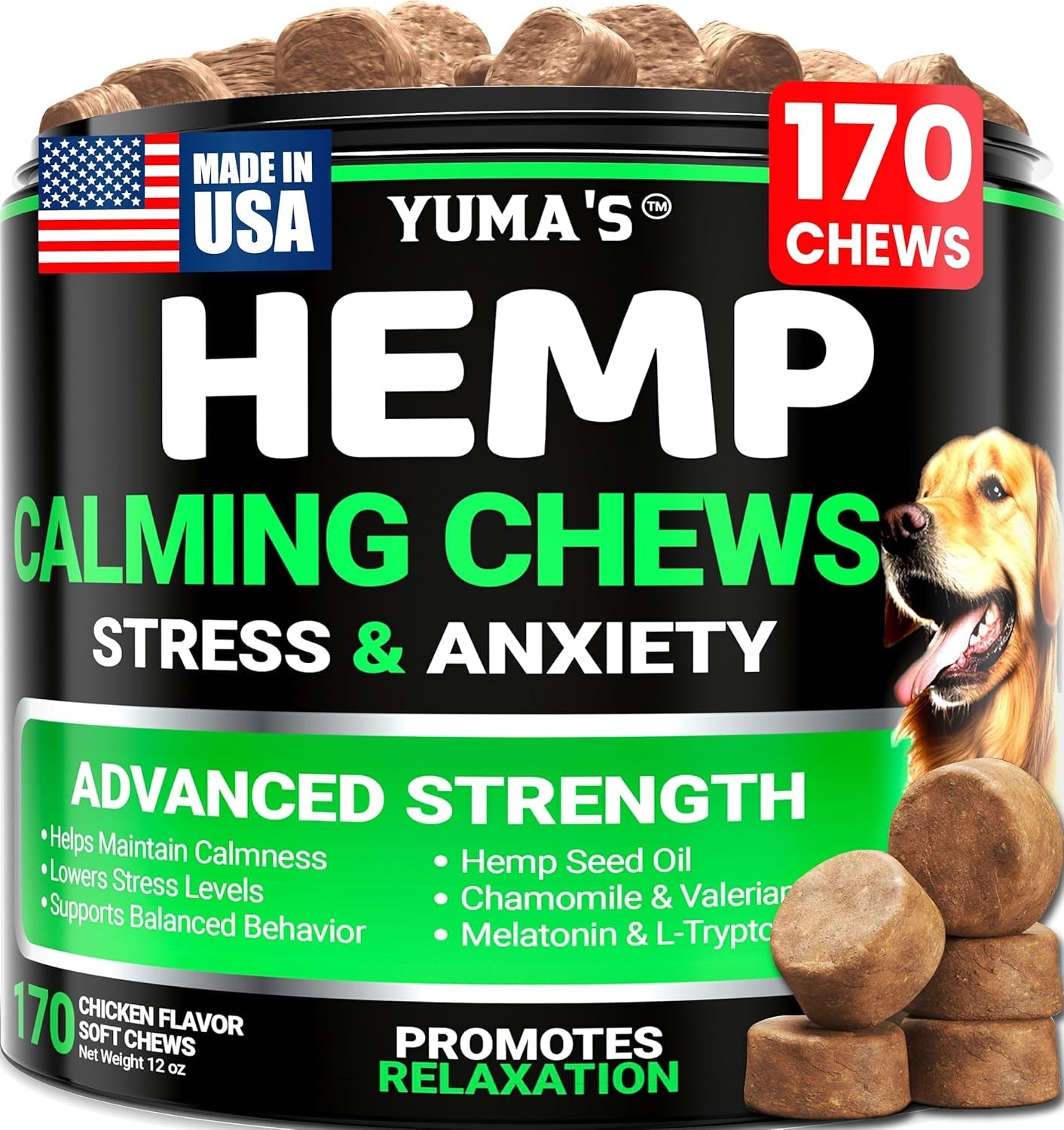 hemp-calming-chews-for-dogs-advanced-dog-calming-chews-170-chews-anxiety-relief-treats-separation-aid-barking-stress-relief-thunderstorms-melatonin-hemp-oil-made-in-usa