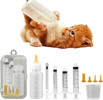 Pet Feeding Syringe with Nipple, Silicone Feeding Tools for Kitten Puppy Feeding Syringe for Newborn Cat Dog Small Animals Rabbits (5Ml+10Ml +10 Nipples)9