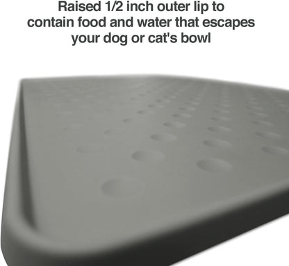 Petfusion Toughgrip Large plus Dog Food Mat [Just the Right Size before Getting Too Big @ 27.5 X 17.5]. Waterproof, Extra Tough FDA Grade Silicone, Grey6