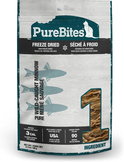 Purebites Minnow Freeze Dried Cat Treats, 1 Ingredient, Made in USA, 2.3Oz1