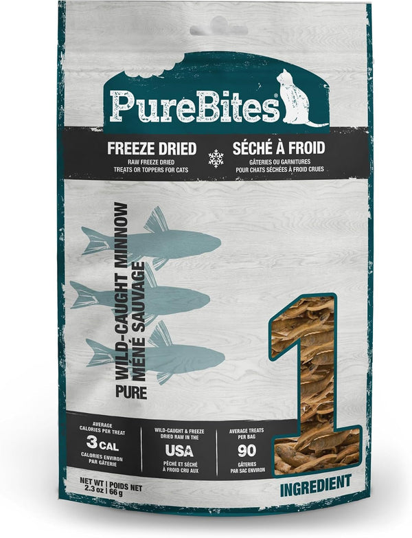 Purebites Minnow Freeze Dried Cat Treats, 1 Ingredient, Made in USA, 2.3Oz1