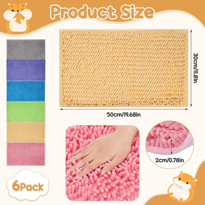 6 Pcs Guinea Pig Cage Liner, 20X12 Inch Washable Fleece Bedding Mat | Reusable Guinea Pig Bedding & Pee Pads for Small Animals, Rabbit2