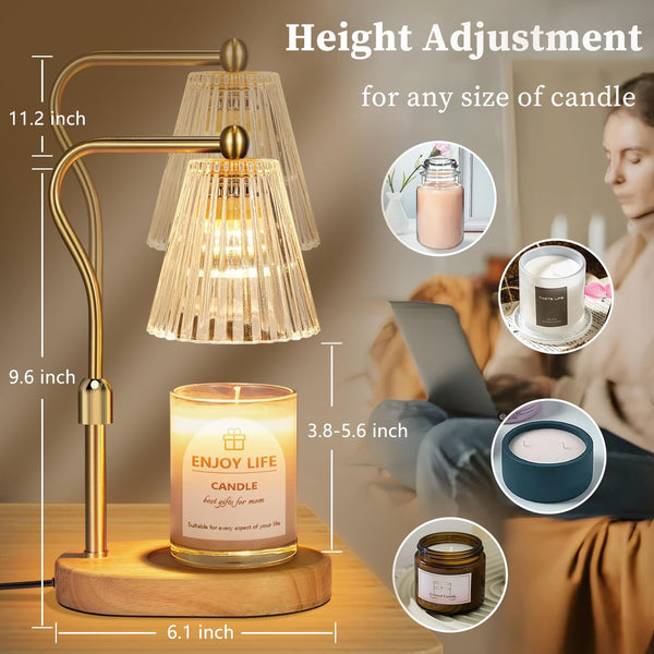 Candle Warmer Lamp with Timer Dimmer Adjustable Height for New Home Bedroom,Mothers Day Gifts,Vintage Home Decor for Scented Jar5