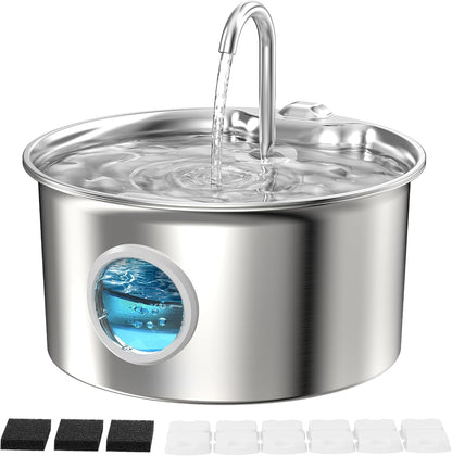 Cat Water Fountain Stainless Steel: Cat Fountain for Drinking - 88Oz/2.6L Pet Water Fountain for Cats Indoor - Quiet Cats Water Bowl Dispenser - Pets Feeding & Watering Supplies - for Small Animals11