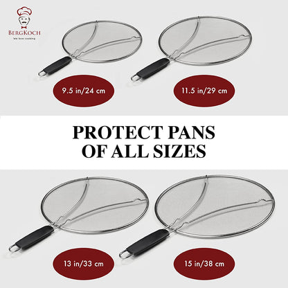 Splatter Screen for Frying Pan - 11.5 Inch Stainless Steel Grease Splatter Guard - Cover Oil Splash When Sizzling Bacon, Cooking Fried Chicken or Popcorn9