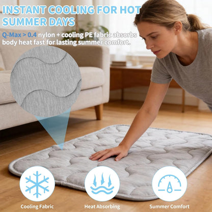 Dog Cooling Mat Q-Max>0.4 39.4" *27.6" Self Cool Pad for Dogs and Cats with Anti-Slip Bottom, Washable Portable Pet Sleeping Pad for Summer，Larger Size Grey2