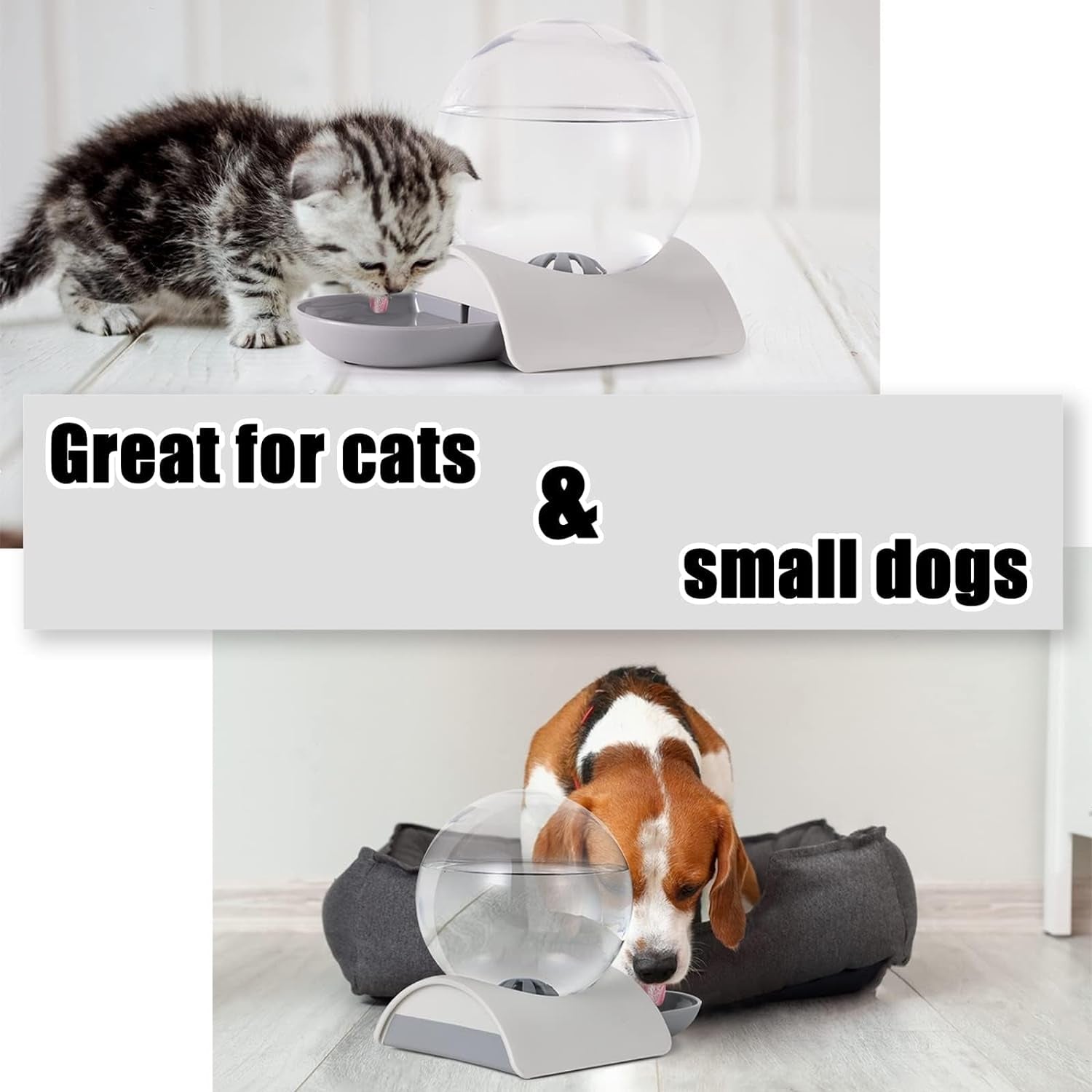 pet-water-dispenser-2-8l-automatic-gravity-cat-water-dispenser-for-cats-dogs-rabbit-detachable-cat-dog-water-dish-feeder-with-spherical-waterer-bubble-grey