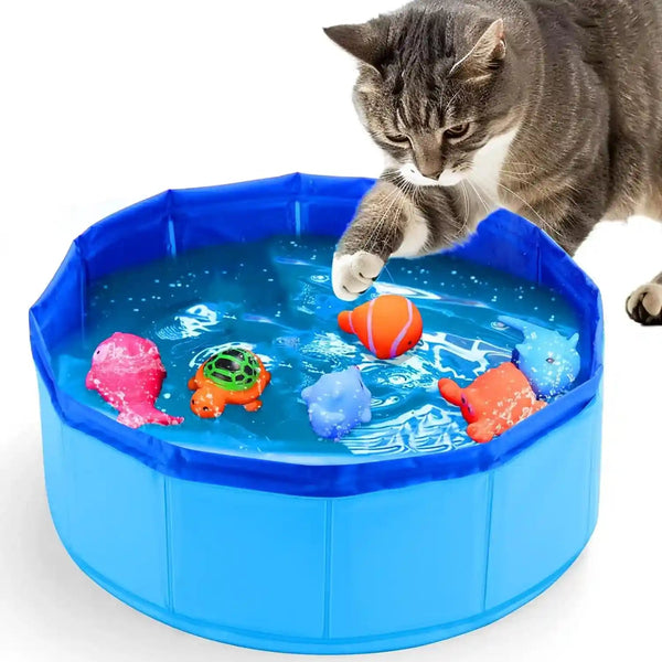 BABORUI Cat Pool Toy with Fish-Water Cat Toys, Portable Cat Pool Toy, Cat Water Toys for Bored Indoor Cats, Interactive Cat Toys for Indoor Cats for Endless Self Play1
