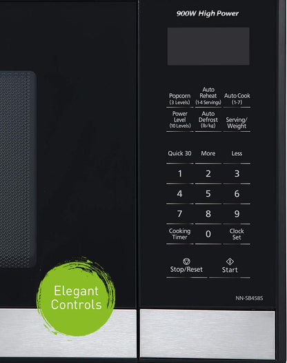 Panasonic NN-SB458S Compact Microwave Oven, 0.9 Cu.Ft., Stainless Steel/Silver3