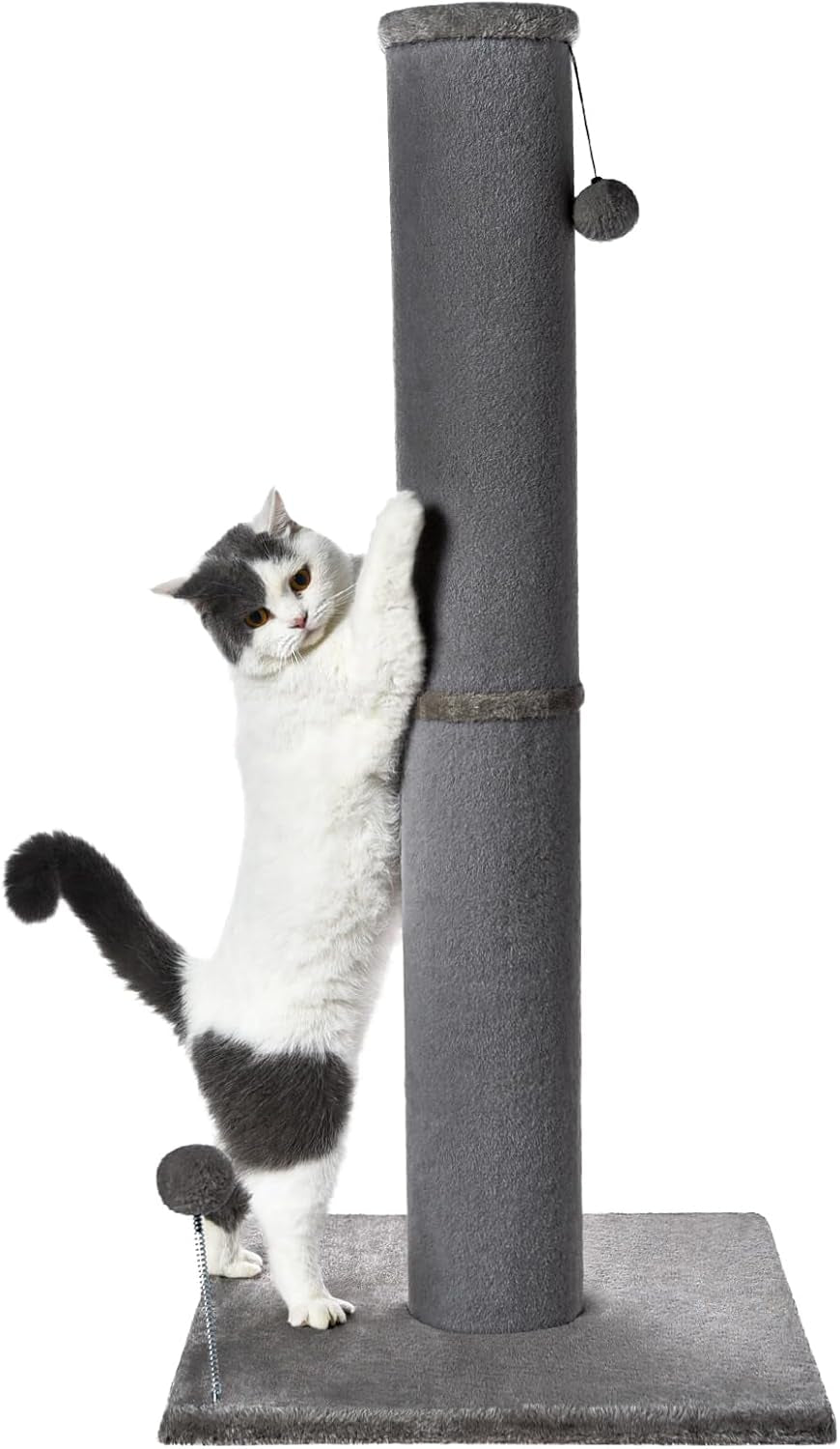 cat-craft-cat-scratching-post-carpet-scratching-post-41-for-indoor-cats-tall-cat-scratch-post-carpet-cat-scratcher-with-replaceable-toys-sturdy-base-large-gray-41in-tall-short-plush-scratch-post-stable-base-interchangeable-play-toys-for-indoor-cats-to-avoid-furniture-scratching