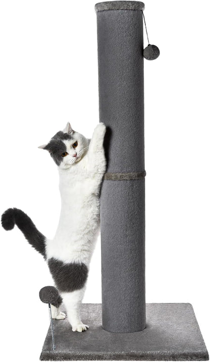 Cat Craft Cat Scratching Post Carpet Scratching Post 41" for Indoor Cats, Tall Cat Scratch Post, Carpet Cat Scratcher with Replaceable Toys, Sturdy Base, Large, Gray | 41In Tall Short Plush Scratch Post, Stable Base, Interchangeable Play Toys, for Indoor Cats to Avoid Furniture Scratching1