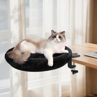 Cat Desk Bed - Ergonomic Cat Desk Perch Clamp for Remote Workers - Quality Desktop Suspended Cat'S Bed- Rotating Cats Hammock Desk with Removable Cover, Cat Bed Hold up to 50LBS1