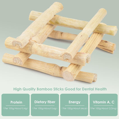 Bissap 250G/0.5Ib Sweet Bamboo Chew Sticks for Rabbits, Bunny Molar Treats Snack for Small Animals Hamster Chinchilla Guinea Pigs Rabbit Squirrel Natural Teeth Grinding Toys3