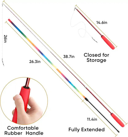 Cat Toys for Indoor Cats, 13 Packs Interactive Cat Wand Toy Set | Kitten Toys Feather Toys & Teasers, Fun Cat Toys for Exercise, Playtime and Boredom Relief3