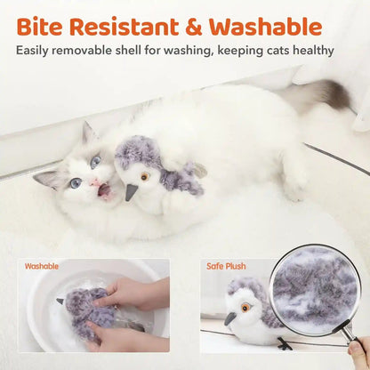 Potaroma Cat Toys Flapping Bird (No Flying), Lifelike Sandpiper Chirp Tweet, Rechargeable Touch Activated Kitten Toy Interactive Cat Exercise Toys for All Breeds Cat Kicker Catnip Toys 4.0" | Lifelike Sandpiper Chirp, Touch Activated, Rechargeable Kitten Kitty Exercise Catnip Kicker for All Breeds 4.0 Inches4