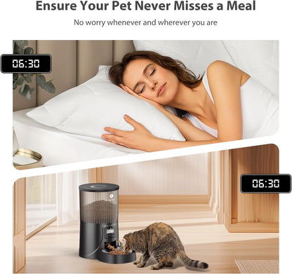 Automatic Cat Feeder: 4L Timed Cats Food Dispenser Programmable | Easy to Set, Dual Power, Precise Portion, Auto Pet Feeder with Desiccant Bag, Detachable Washable for Cats and Small Dog2