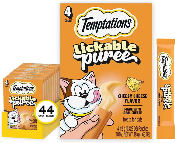 Temptations Creamy Puree Squeezable Lickable Cat Treats, Wet Cat Treats with Salmon, 0.42 Oz. Tubes, 24 Count - Packaging May Vary13