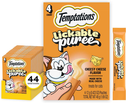 Temptations Creamy Puree Cat Treats, Chicken, Salmon & Tuna, 24 Count | under 15 Calories per Tube, Great for Senior Cats, No Chewing Required, No Added Sugar, Fillers, or Artificial Preservatives14