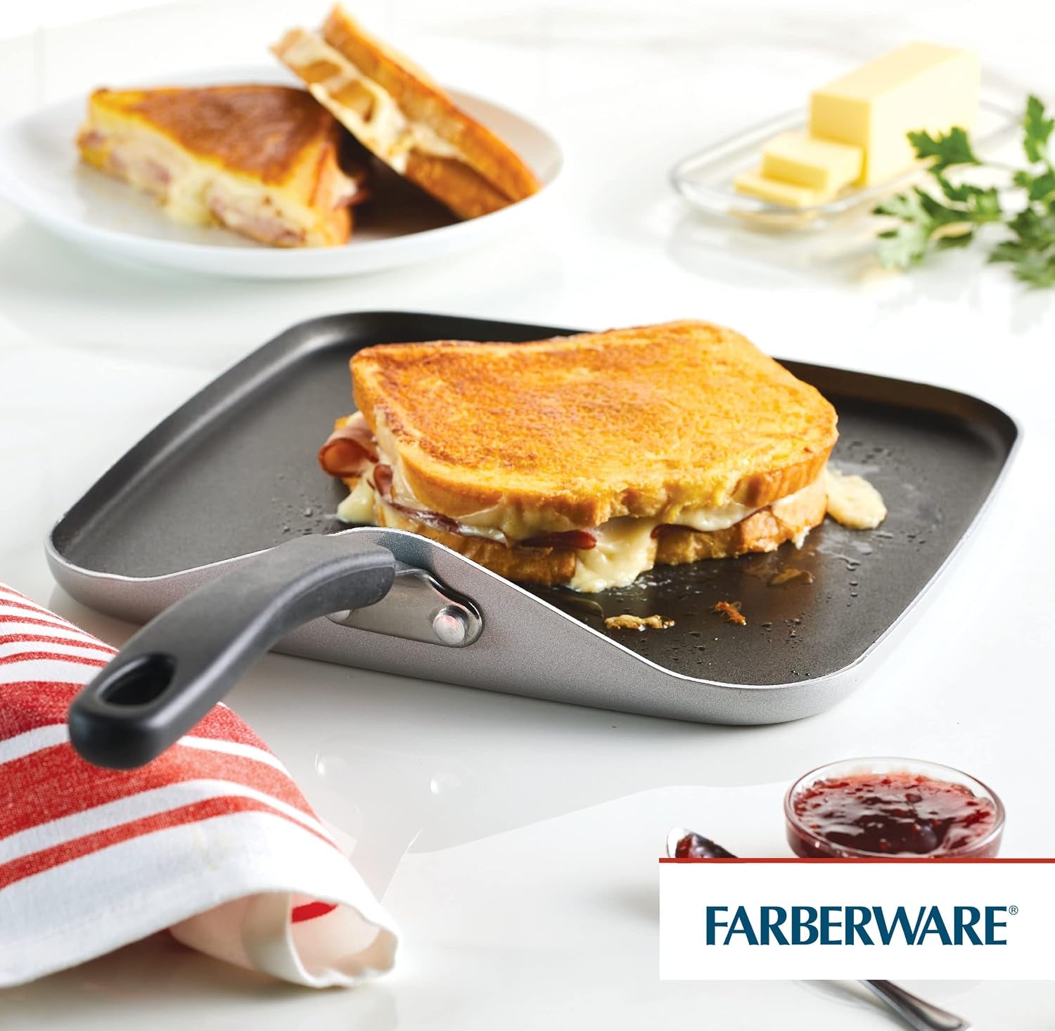 cookstart-aluminum-diamondmax-nonstick-square-griddle-pan-11-inch-silver