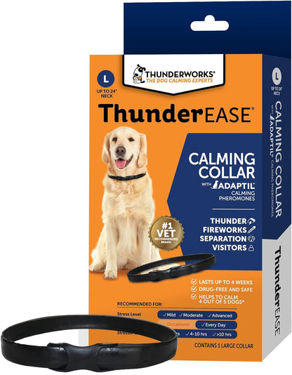 Thunderease Calming Collar for Dogs (Large) | Drug-Free and Easy to Use. Pheromone Collar for Dogs Easily Clips on and Helps Relieve Stress from Common Triggers1