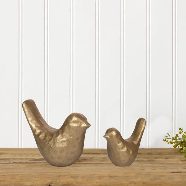 Elegant Cast Iron Bird Statue with Vintage Brass Coating – Gold Bird Figurine for Home Desk, Living Room, Bedroom, Office – Charming Decorative Ornament4