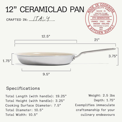 Made in Cookware - 12" Ceramiclad 2.0 Non Stick Frying Pan (Stainless Handle) - 5-Ply Stainless Clad with Stay-Cool Handle - Professional Cookware - Crafted in Italy - Induction Compatible3
