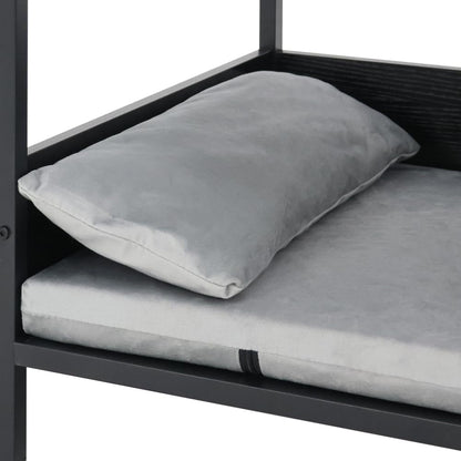 Dog Bed End Table with Storage Drawer and Washable Cushion, Black & Walnut | Open Elevated Dog Bed Furniture for Small Medium Dogs up to 50 Lbs, Metal Frame, Drawer, for Living Room, Bedroom Bedside9