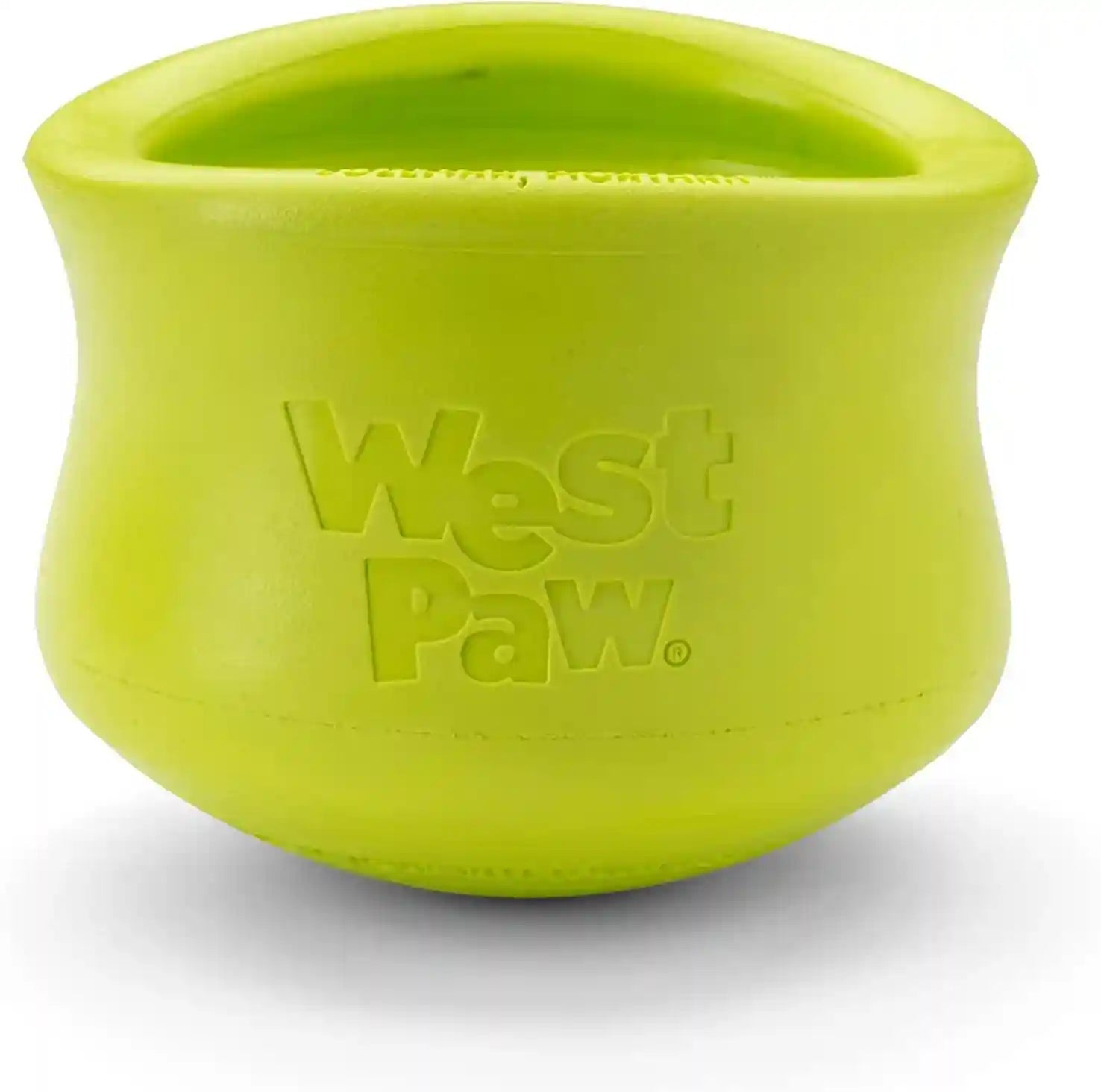 west-paw-zogoflex-toppl-interactive-treat-dispensing-puzzle-dog-toy-for-mental-stimulation-enrichment-holds-kibble-treats-lickable-freezable-dishwasher-safe-made-in-usa-large-aqua-blue