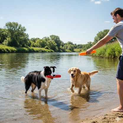 Dog Water Toys, 2 Pack Floating Bumper Fetch Toy Dummy | Interactive Retrieving Training Float Pet Rope Toy for Pool, Lake Outdoor Small Medium Large Dogs5