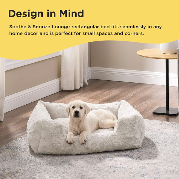Best Friends by Sheri Lux Lounge Bed Calming Faux Fur Dog Bed, Oyster, Cream, Medium, 30" X 20"7