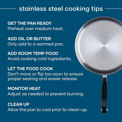 Stainless Steel Frying Pan Set, 8.25 and 10-Inch Skillets | Two Versatile Stainless Steel Skillets for Everyday Cooking, from Searing to Sauteing, Dishwasher Safe4