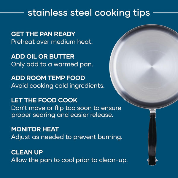 Stainless Steel Frying Pan Set, 8.25 and 10-Inch Skillets | Two Versatile Stainless Steel Skillets for Everyday Cooking, from Searing to Sauteing, Dishwasher Safe4