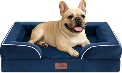 Comfort Expression Orthopedic Dog Bed for Extra Large Dogs with Bolster | Waterproof Dog Couch Bed with Washable Cover & Non-Slip Bottom, Supportive Egg Crate Foam XL Pet Bed, 42X30 Inch54