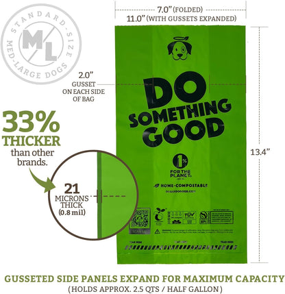 Doggy Do Good - 180 Count, Heavy Duty Poop Bags for Dogs - Standard Size - Dog Waste Bags Made with 50% Recycled Plastic + 15% Biobased Material - Landfill-Friendly, Unscented, Leak-Proof | Heavy-Duty, Easy-Open Dog Bags - 50% Recycled Plastic & 15% Biobased Materials - Trash-Bin Ready & Land-Fill Friendly2